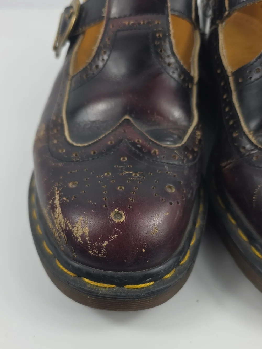 Vintage England 🇬🇧 Dr. Martens Maryjanes Leather Women's Shoes Size UK8- US 10 - Picture 11 of 15